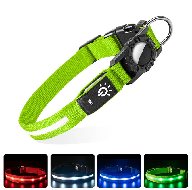 LED Safety Collar with AirTag Holder