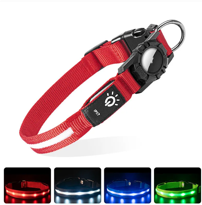 LED Safety Collar with AirTag Holder