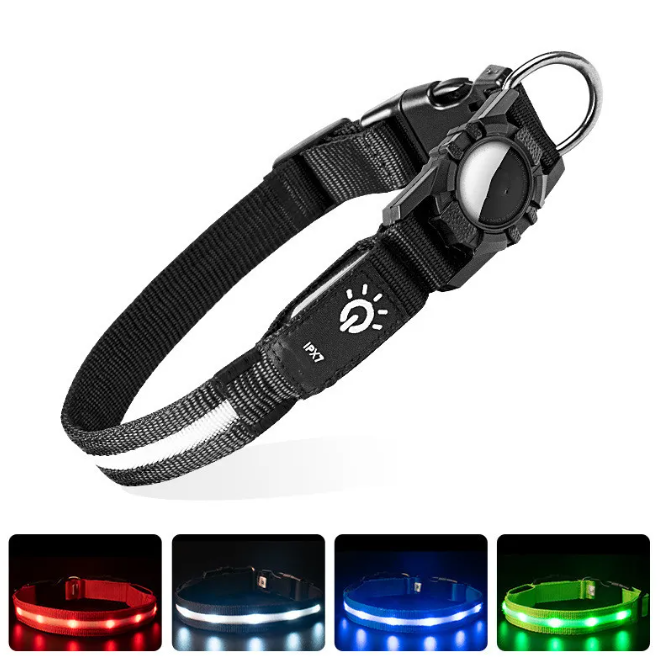 LED Safety Collar with AirTag Holder